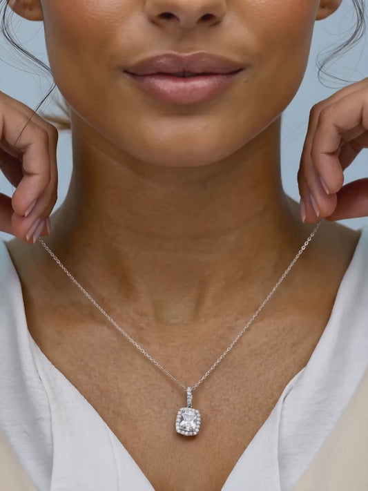 Silver Vesper Pendant With Link Chain