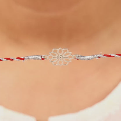 Silver Floral Bloom Rakhi