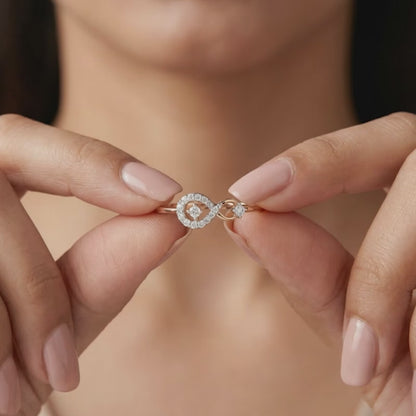 Rose Gold Infinity Whisper Lab Grown Diamond Ring (Size 12)