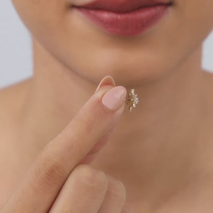 Gold Empress Solitaire Diamond Earrings