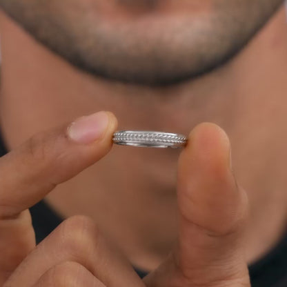 Oxidised Silver Obsidian Duo Set For Him