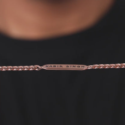 Rose Gold Personalised Cuban Bracelet for Him