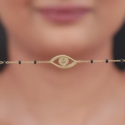 Gold Evil Eye Lab Grown Diamond Bracelet