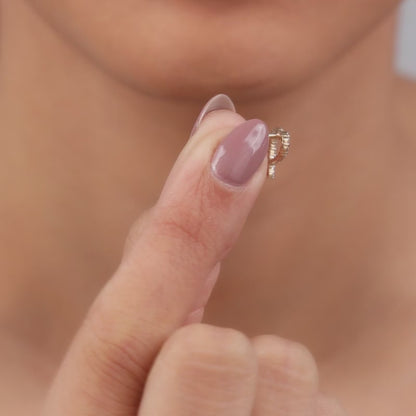 Gold Sparkle Heart Lab Grown Diamond Earrings