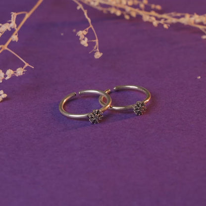 Oxidised Silver Prerana Toe Rings