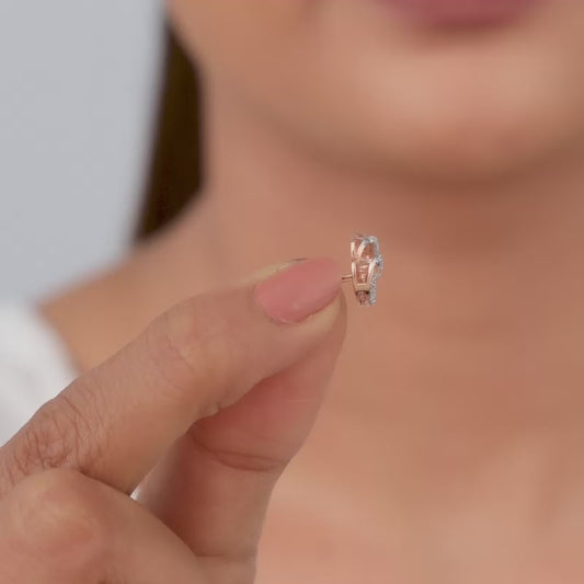 Rose Gold Twirl Lab Grown Diamond Studs
