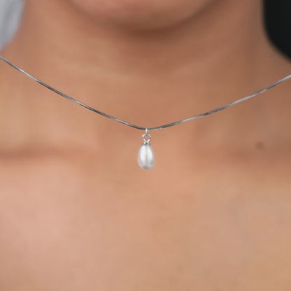 Silver Pearly Drop Bracelet