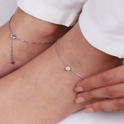 Silver Zirconia Anklet
