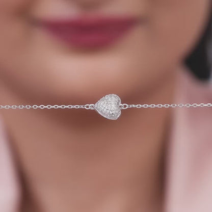 Silver Filled with Love Heart Bracelet