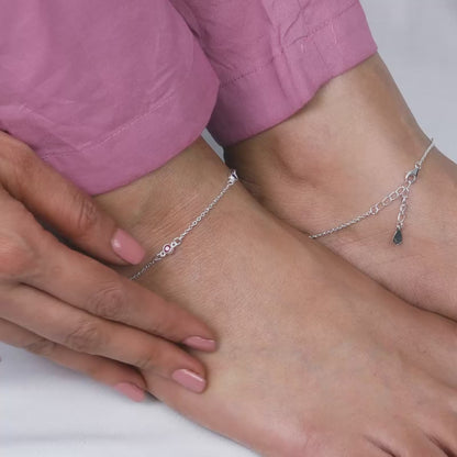 Silver Whisper Glow Anklet