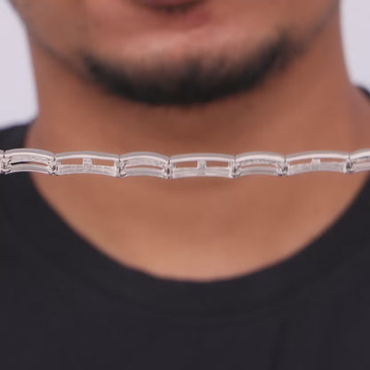 Silver Jazzy Link Bracelet For Him