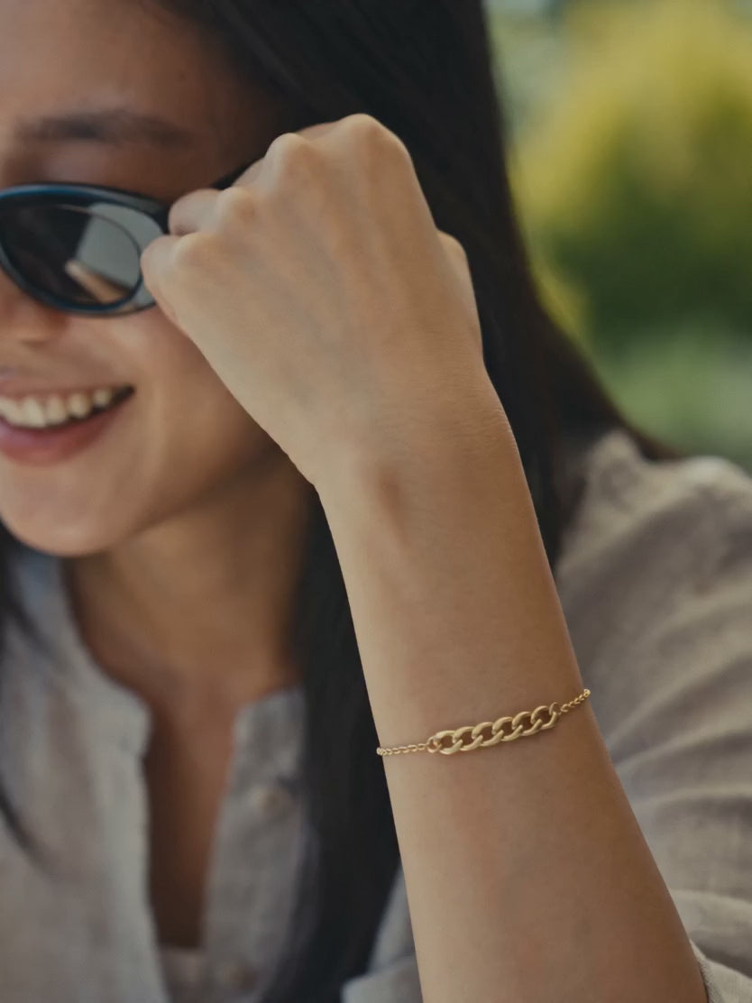 IXIA by GIVA Lowkey Cuban Gold Plated Bracelet