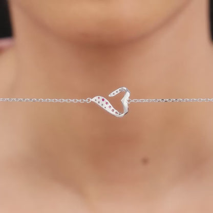 Silver Ombre Heart Bracelet