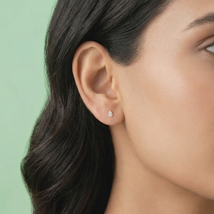 Golden Peardrop Stud Earrings