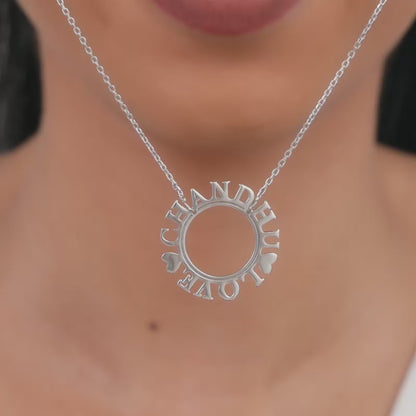 Silver Personalised Round Name Necklace