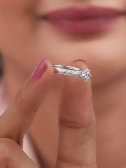 Silver Zircon Studded Grace Ring
