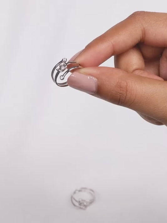 Silver Elegant Lotus Toe Rings