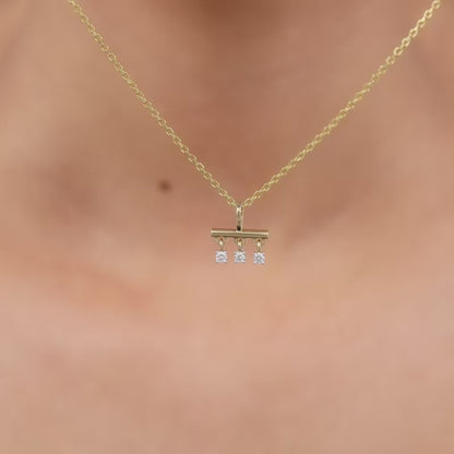 Gold Triple Jewel Lab Grown Diamond Pendant