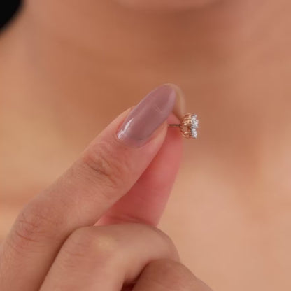 Rose Gold Flora Blush Lab Grown Diamond Earrings