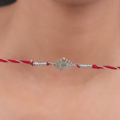Silver Sunburst Rakhi
