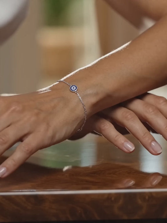 Silver Evil Eye Bracelet