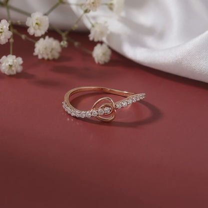 Rose Gold Dazzling Love Lab Grown Diamond Ring