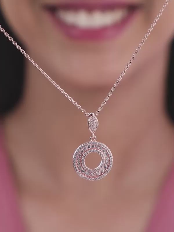 Rose Gold Classic Pendant With Link Chain