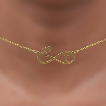 Golden Personalised To Infinity Necklace