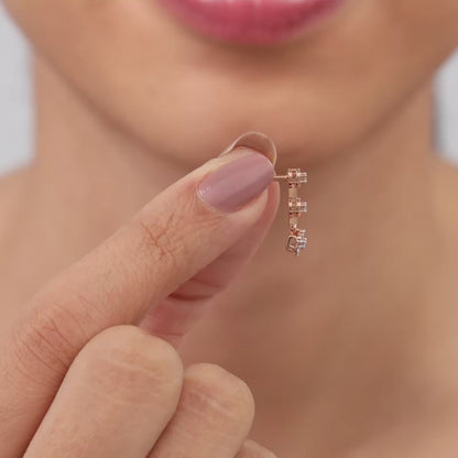 Rose Gold Three Graces Lab Grown Diamond Earrings
