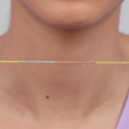 Triple Tone Solid Rope Chain