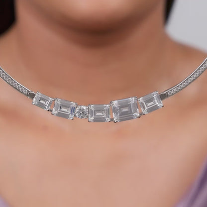 Silver Glam Choker Necklace