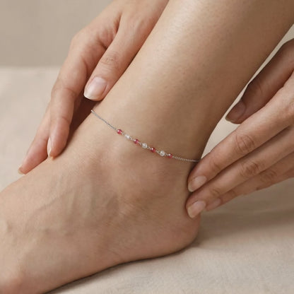 Silver Radiant Rhythm Anklet