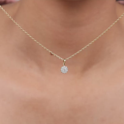 Gold Gorgeous Cluster Diamond Pendant