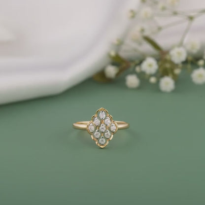 Gold Amer Trellis Lab Grown Diamond Ring
