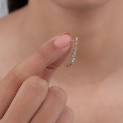 Gold Abstract Lab Grown Diamond Earrings