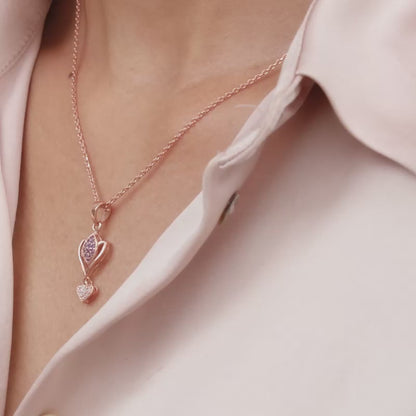 Rose Gold Crocus Elegance Pendant With Link Chain