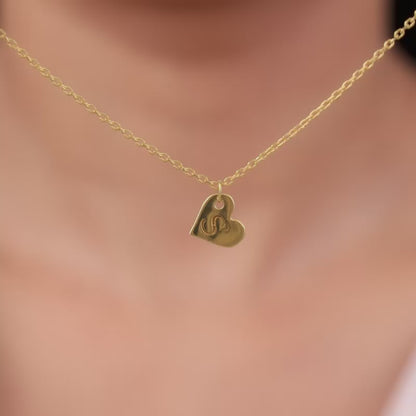 Golden Personalised Shy Heart Pendant