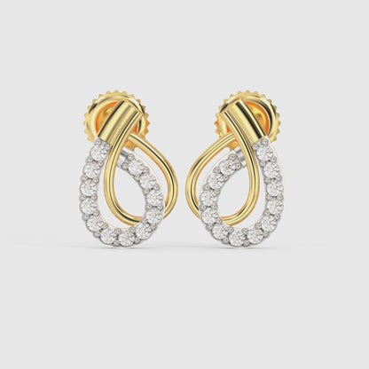 Gold Ovale Diamond Earrings