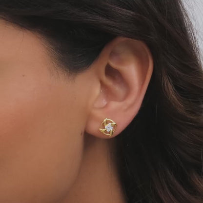 Gold Gentle Breeze Diamond Earrings