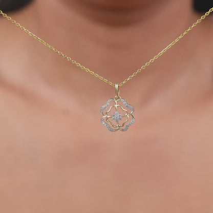 Gold Petalight Lab Grown Diamond Pendant