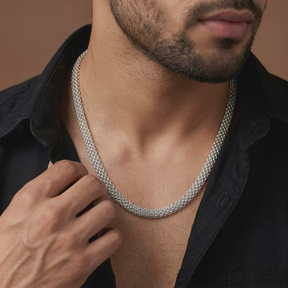 Silver Mesh Chain for Him