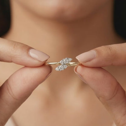 Gold Liora Twist Lab Grown Diamond Ring (Size 12)