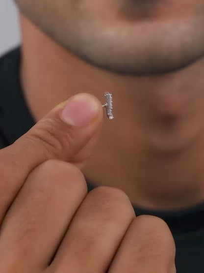 Silver Swastik Shine Stud For Him