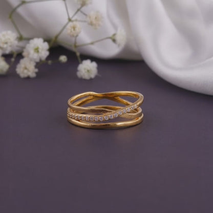 Golden Luxe Lattice Ring