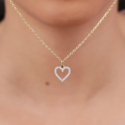 Gold Lovely Heart Lab Grown Diamond Pendant