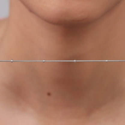 Silver Beaded Snake Chain