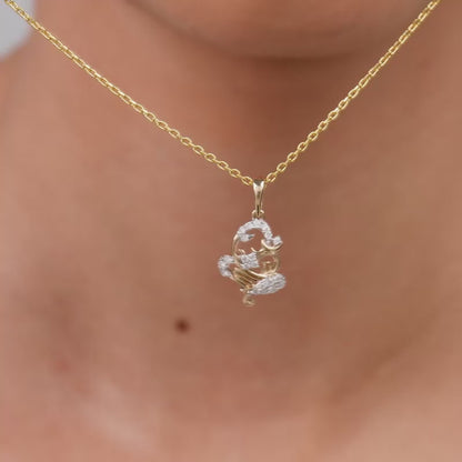 Gold Ganesh Glow Lab Grown Diamond Pendant