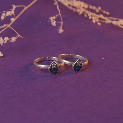 Oxidised Silver Arsh Toe Rings