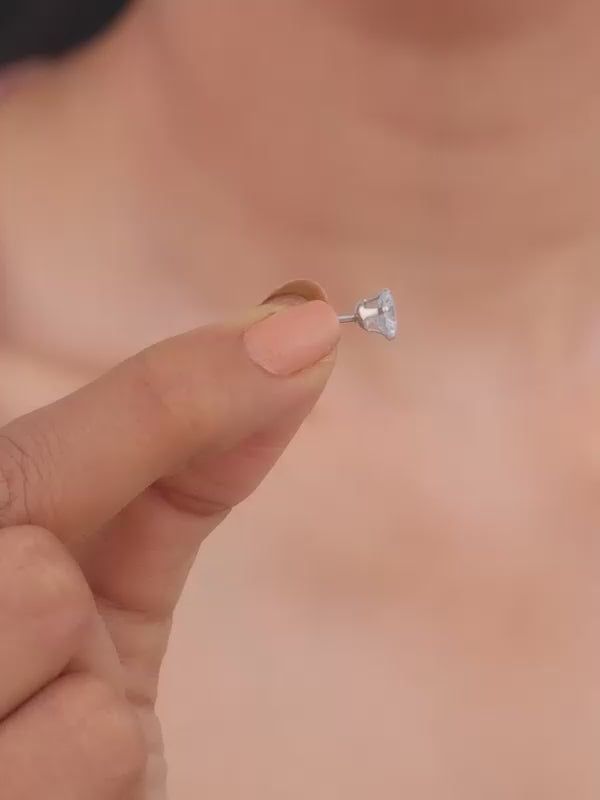 Zircon Stoned Silver Studs