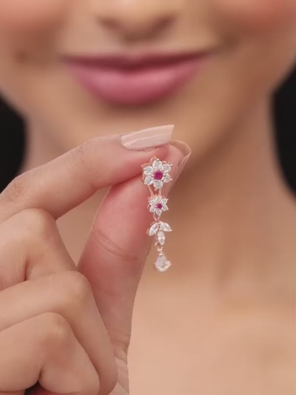 Rose Gold Classic Floral Earrings